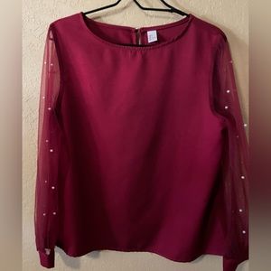 Long Sleeved Pearl Blouse